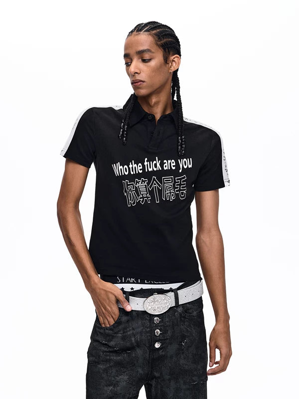 Graphic Print Short Sleeve Polo Shirt 2