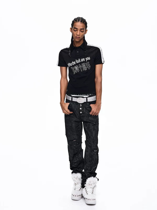 Graphic Print Short Sleeve Polo Shirt 4