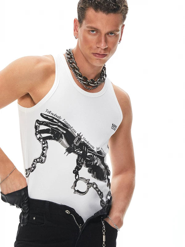 Graphic Print Slim Fit Vest 3