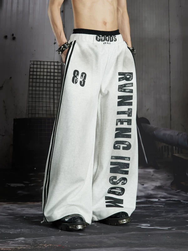 Graphic Print Wide-Leg Sweatpants 3