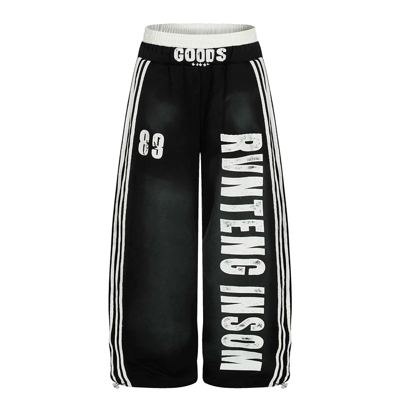 6253518346309,6253518346310,6253518346311,6253518346312, Graphic Print Wide-Leg Sweatpants