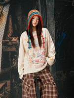 Graphic Printed Loose Fit Long Sleeve T-Shirt 1