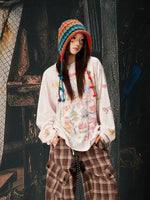 Graphic Printed Loose Fit Long Sleeve T-Shirt 2