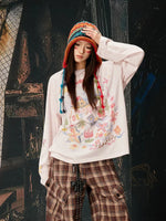 Graphic Printed Loose Fit Long Sleeve T-Shirt 3