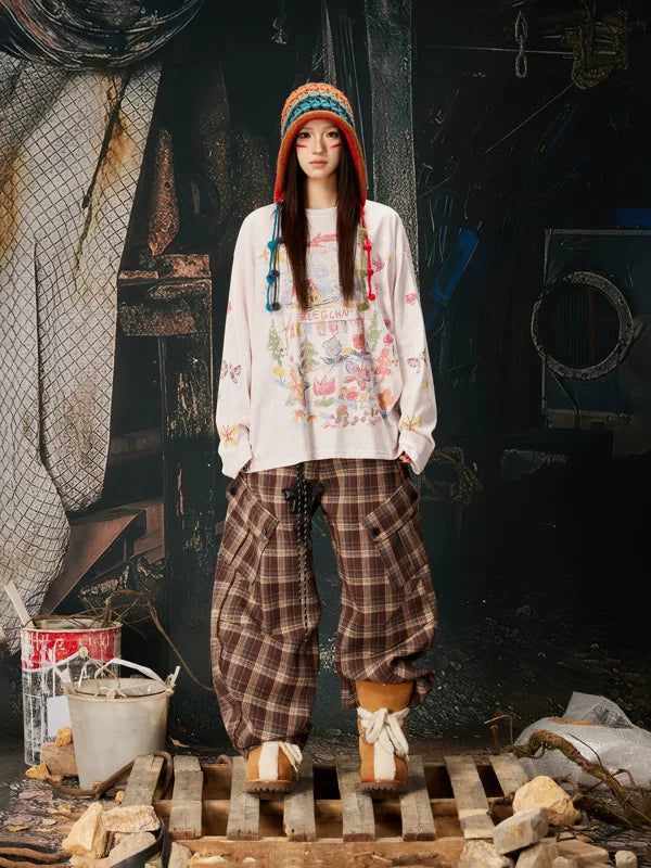 Graphic Printed Loose Fit Long Sleeve T-Shirt 5