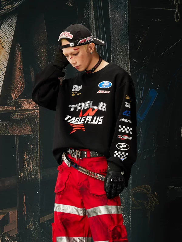 Graphic Racing Print Crewneck Sweatshirt 1