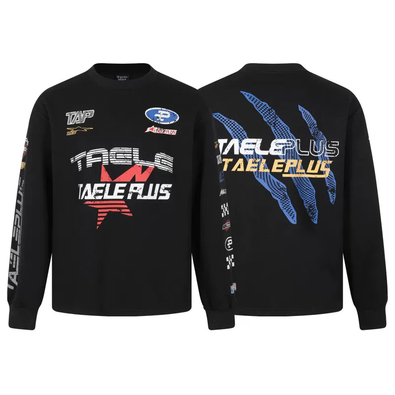6031205568766,6031205568767,6031205568768, Graphic Racing Print Crewneck Sweatshirt