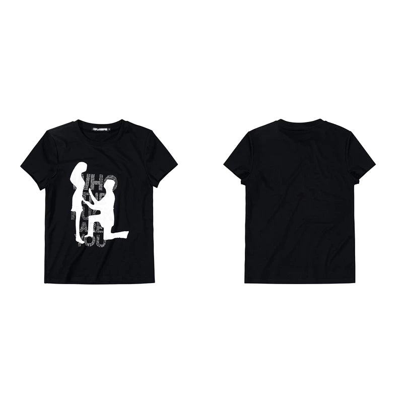 6267463187569,6267463187570,6267463187571,6267463187572, Graphic Rhinestone Short-Sleeve T-Shirt