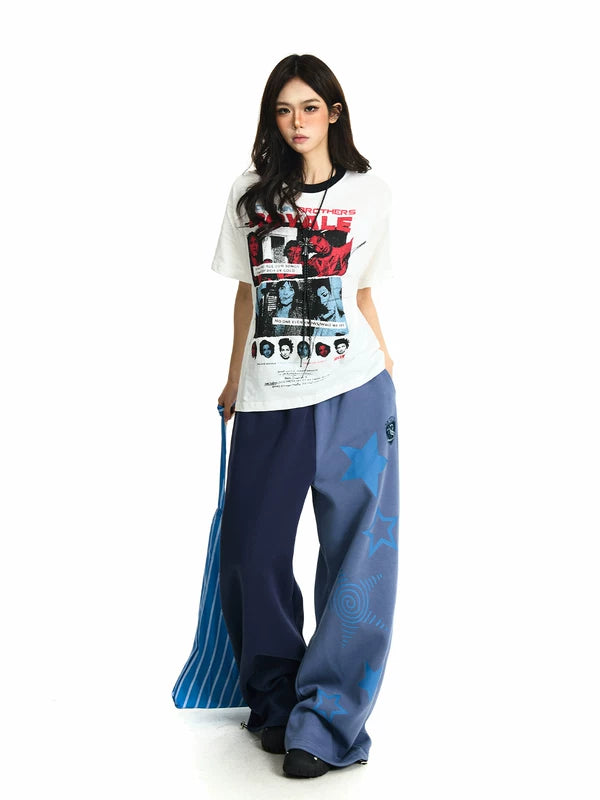 Graphic Rock Band Print Short-Sleeve T-Shirt 4