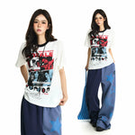 6038425213382,6038425213383,6038425213384,6038425213385, Graphic Rock Band Print Short-Sleeve T-Shirt