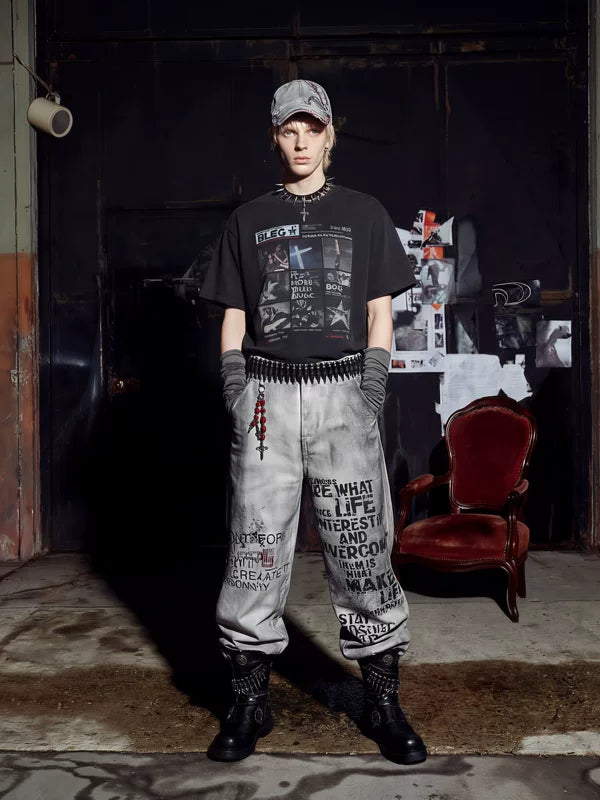 Graphic Street Style Cotton Short-Sleeve T-Shirt 5