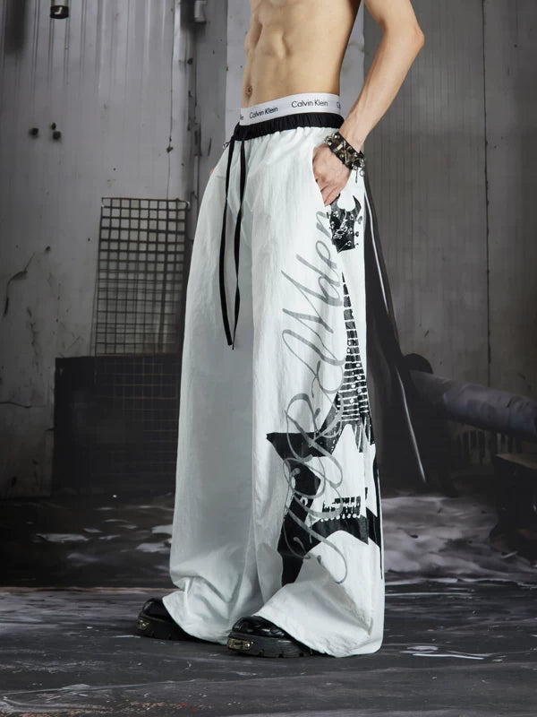 Graphic Wide Leg Pants 1