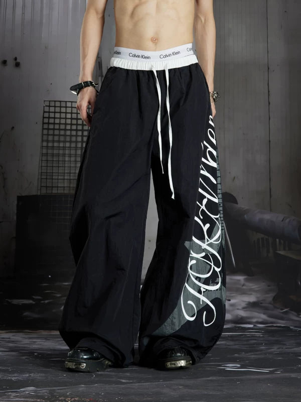 Graphic Wide Leg Pants 2