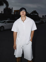 Half-Open Collar Shirt and Shorts Set 3