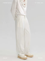 Hand-Beaded Jacquard Embroidered Loose Fit Pants 1