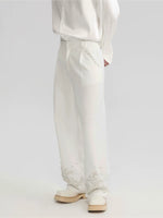 Hand-Beaded Jacquard Embroidered Loose Fit Pants 2