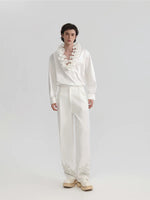 Hand-Beaded Jacquard Embroidered Loose Fit Pants 4