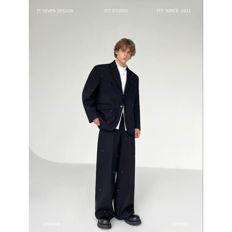 Hand-Beaded Oversized Suit Jacket and Pants 1