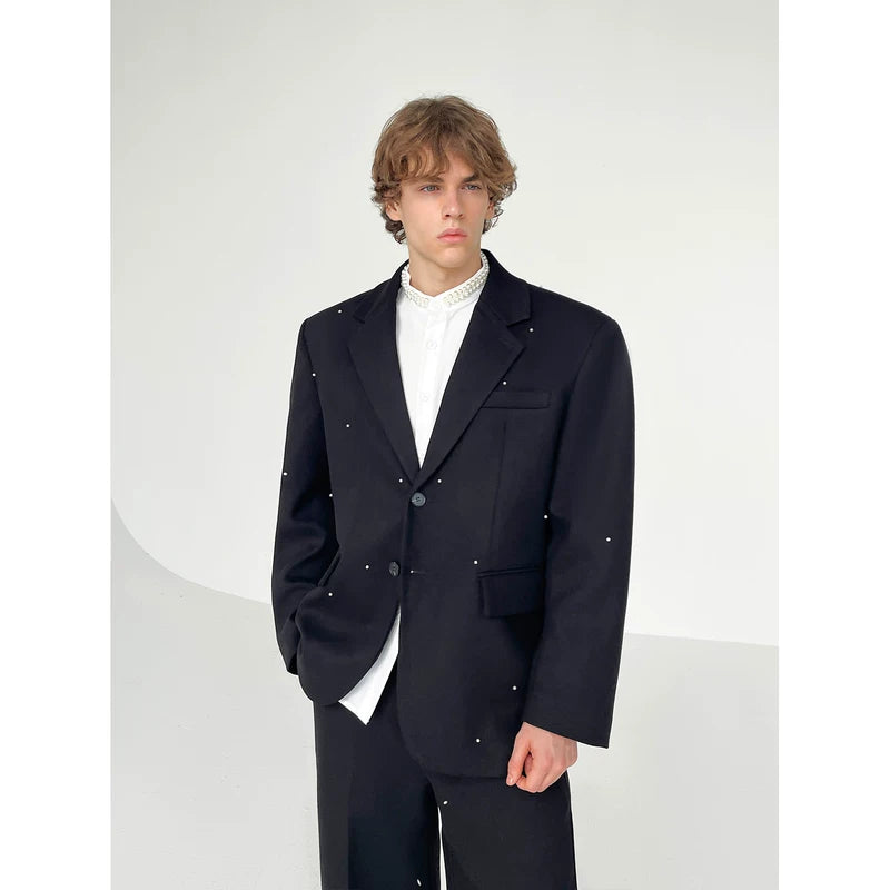Hand-Beaded Oversized Suit Jacket and Pants 3