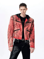 Hand-Painted Distressed Hooded Denim Jacket 3