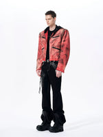 Hand-Painted Distressed Hooded Denim Jacket 4
