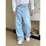 Hand-Sewn Pearl Wide-Leg Denim Pants 2