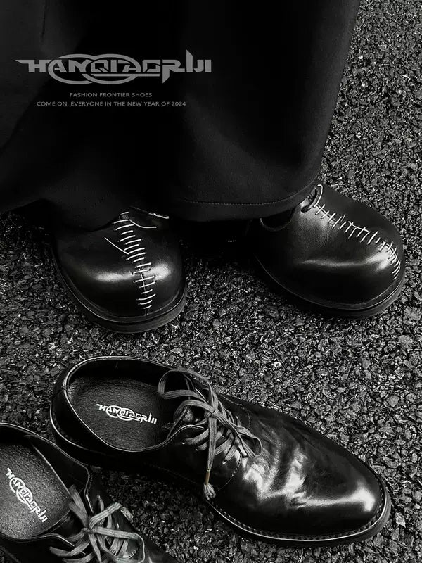 Hand-Stitched Top-Grain Leather Derby Shoes 3