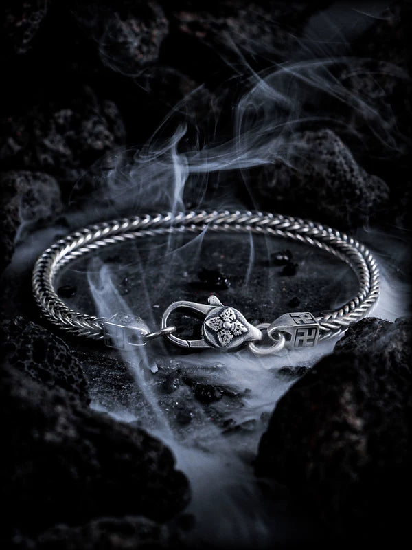 Hand-Woven 925 Sterling Silver Fox Tail Bracelet 1