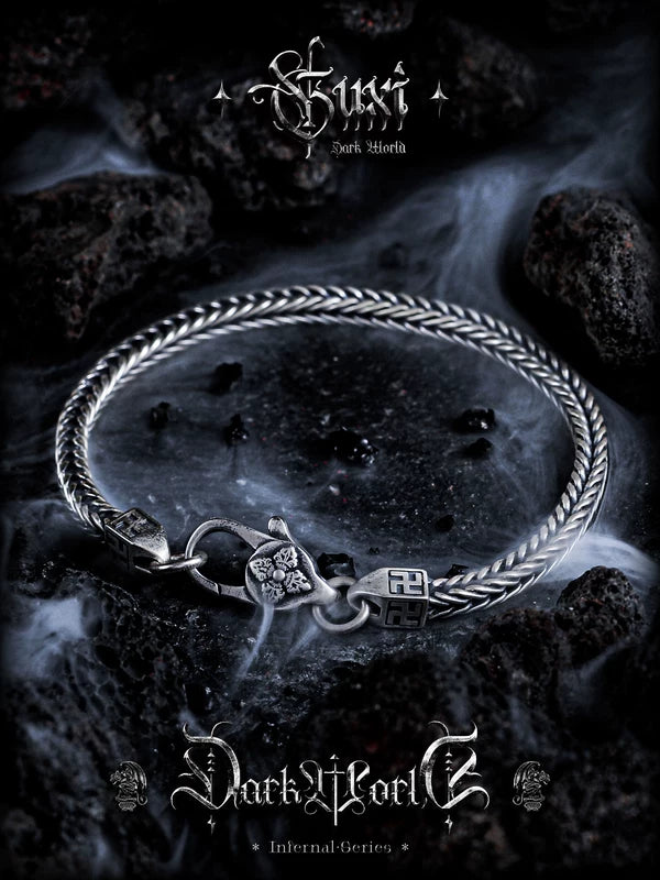 Hand-Woven 925 Sterling Silver Fox Tail Bracelet 2