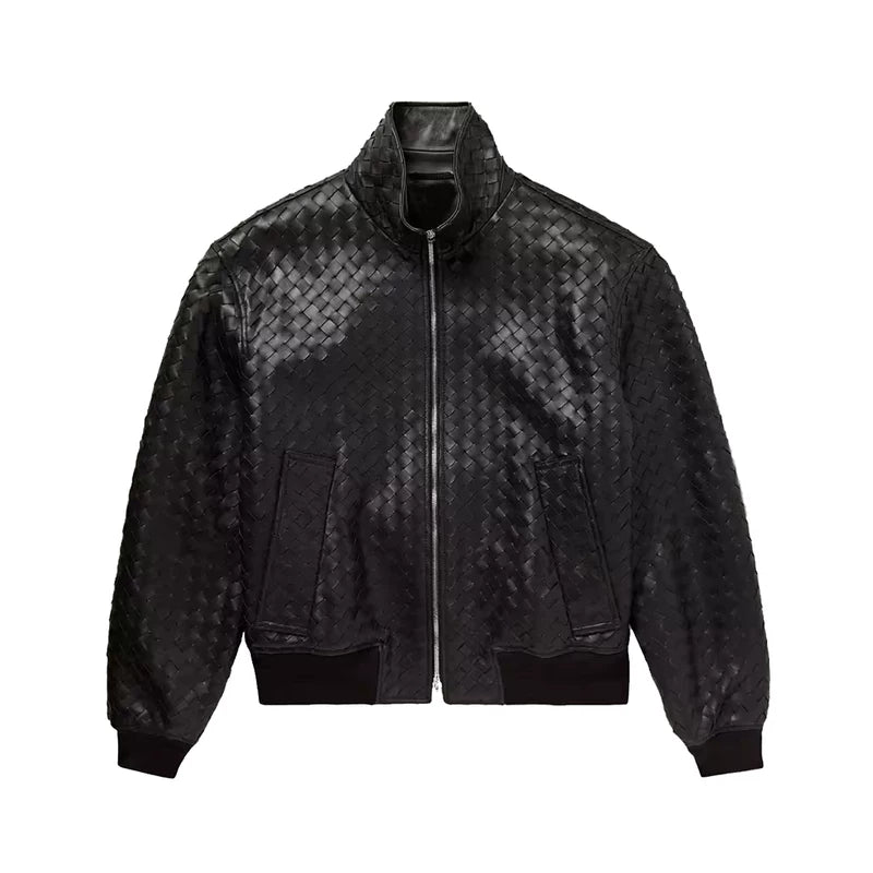 Hand-Woven Sheepskin Braided Short Jacket 1