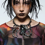 Handcrafted Beaded Tech Wasteland Choker Necklace 1