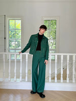 Handcrafted Gemstone Stitching Short Jacket Pants Set 2