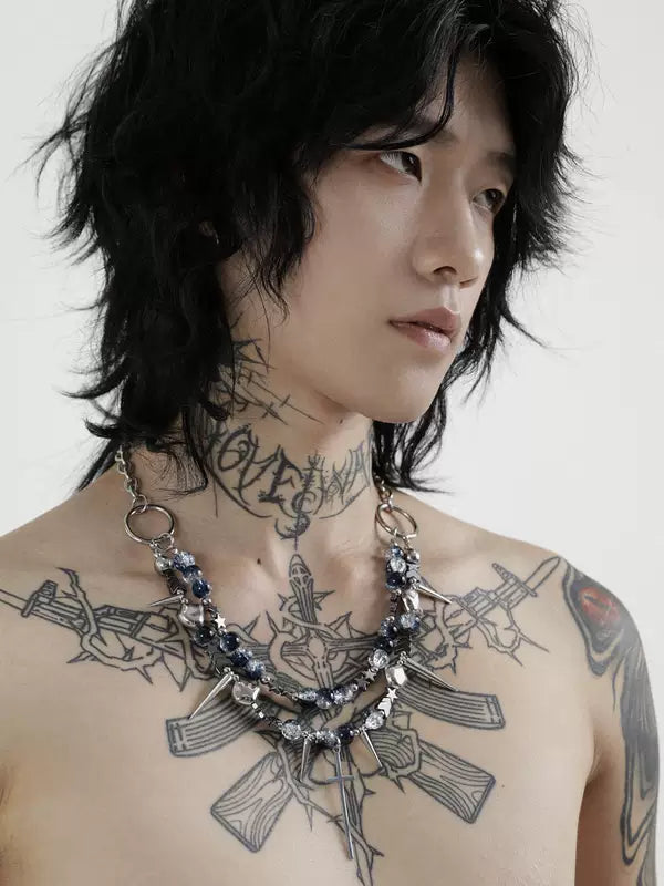 Handmade Beaded Punk Necklace 1