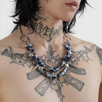 5524920097811, Handmade Beaded Punk Necklace