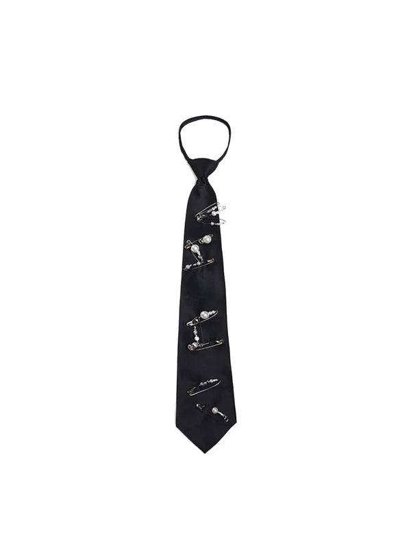 Handmade Pearl Safety Pin Necktie 5