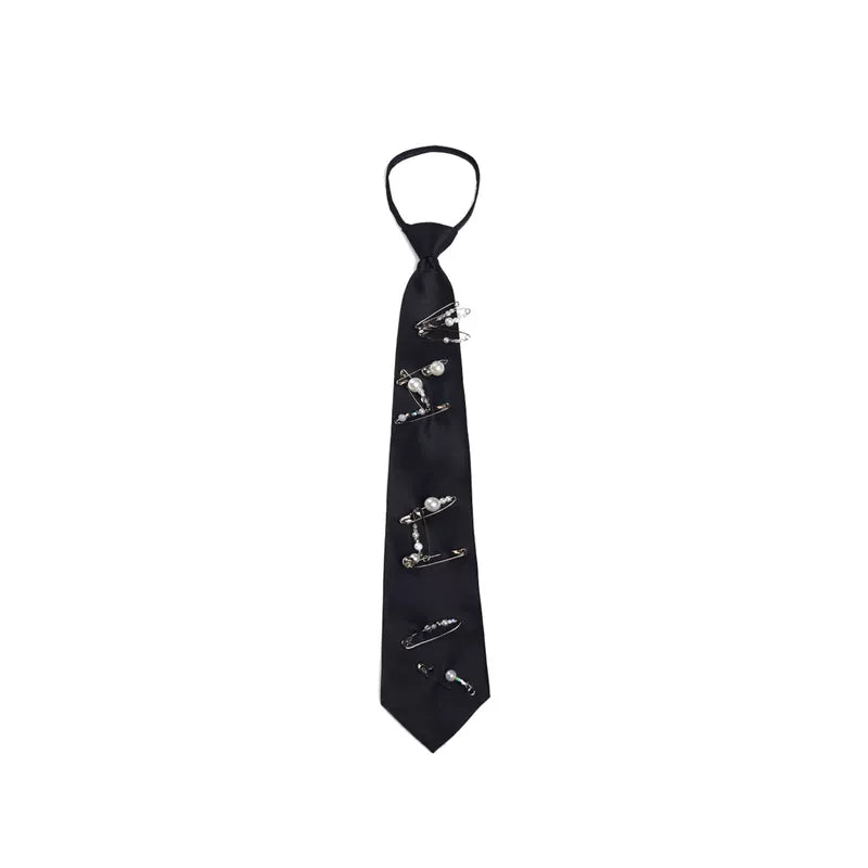 5881726286247, Handmade Pearl Safety Pin Necktie