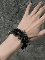 Handmade Punk Spiked Cowhide Bracelet 3
