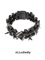 Handmade Punk Spiked Cowhide Bracelet 5