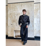 Handmade Rhinestone Beaded Satin Dress Shirt 2