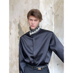 Handmade Rhinestone Beaded Satin Dress Shirt 4