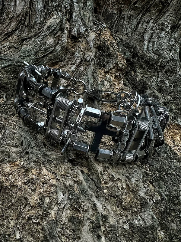 Hardcore Punk Style Cross Choker Necklace 2