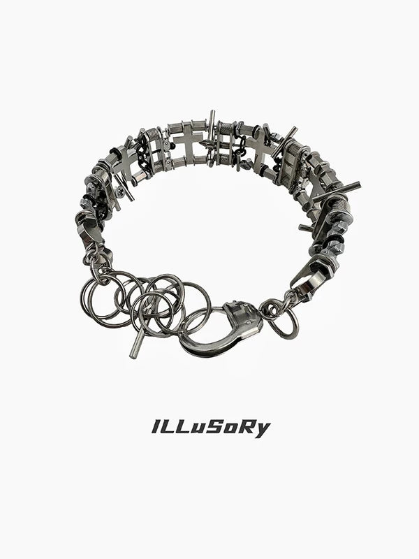 Hardcore Punk Style Cross Choker Necklace 5