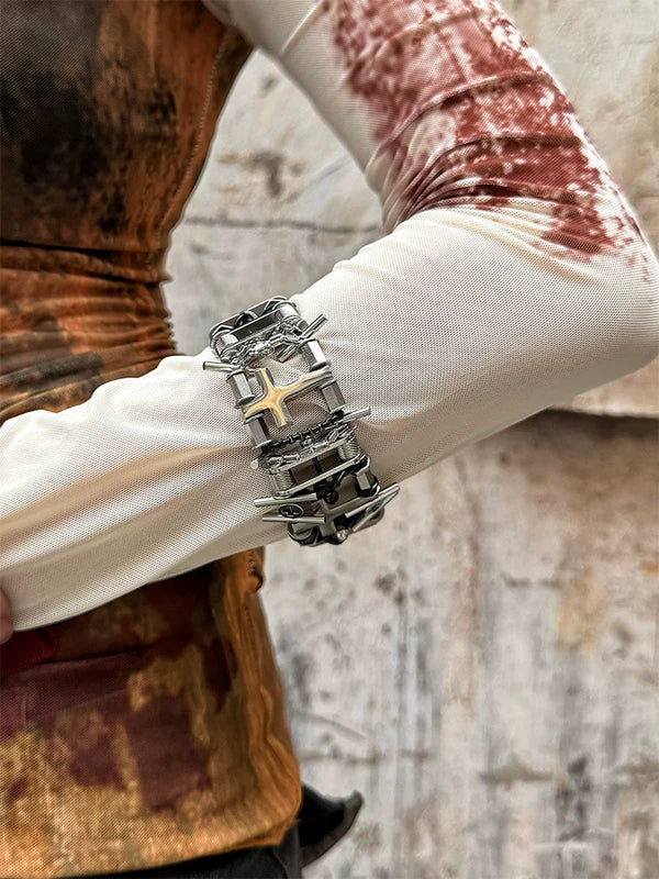 Hardcore Punk Style Metal Link Bracelet 1