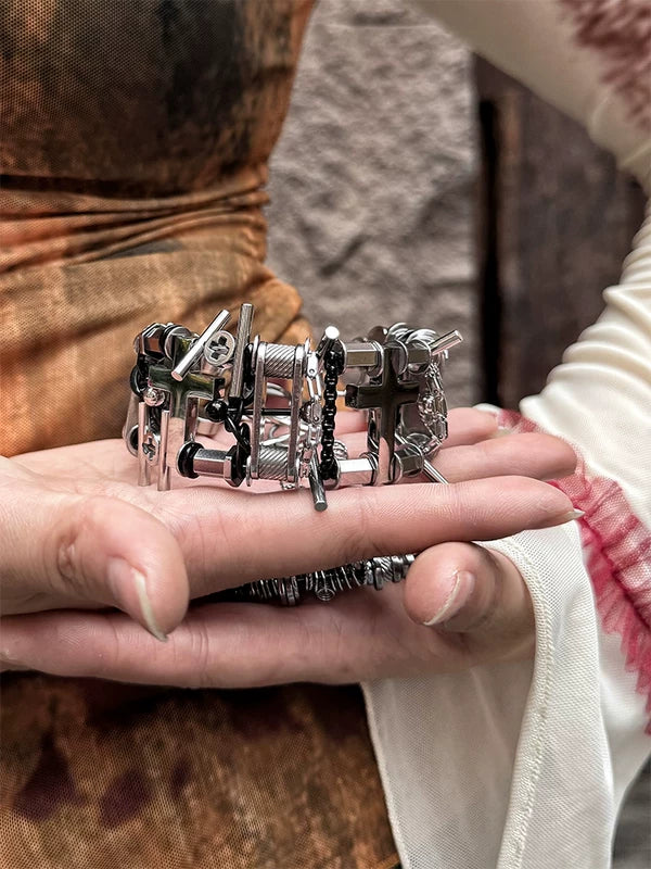 Hardcore Punk Style Metal Link Bracelet 3