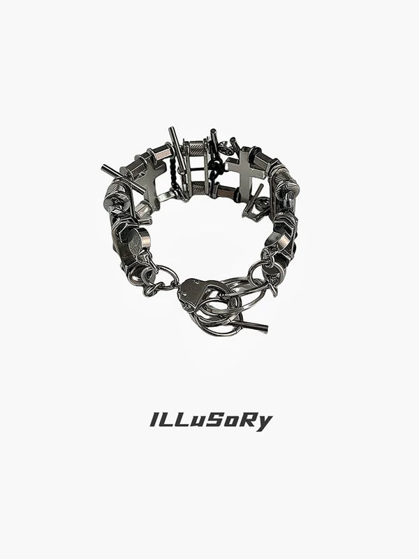 Hardcore Punk Style Metal Link Bracelet 5