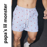 6190129910623,6190129910625,6190129910627, Heart Embroidered Striped Shirt and Shorts