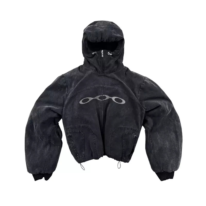 Heavy Canvas Hooded Embroidered Padded Jacket 1