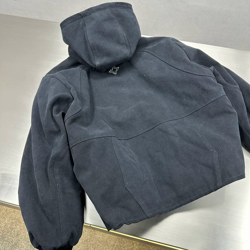 Heavy Canvas Hooded Embroidered Padded Jacket 4