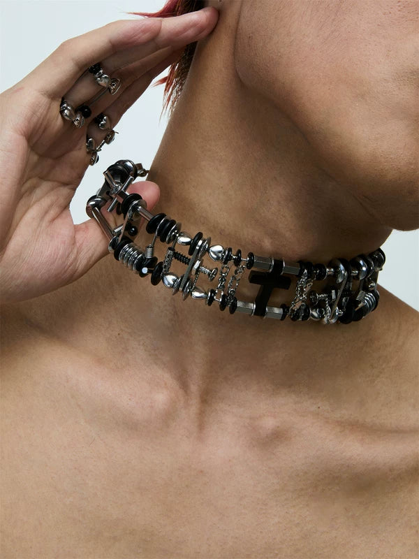 Heavy-Duty Cross Clavicle Chain Necklace 2