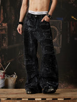 Heavy-Duty Distressed Wide-Leg Street Pants 4